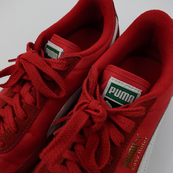Puma Red White Foam Gum Sole Suede Nylon Easy Rider Vintage Sneakers - 8 - Picture 7 of 11